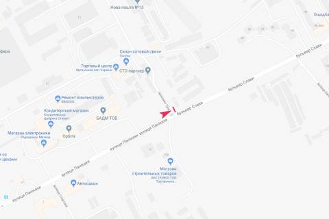 Билборд B в Днепр (Днепропетровск), 3x6  Слави бульвар - Праці пр-т, 15 (з/м Сокіл - 2) схема