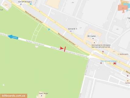 Билборд B в Запорожье Плехановкая ул.- Энергетическая ул., из центра схема