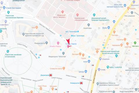Билборд A в Харькове Независимости пр-т, 8 (гостиница "Харьков") схема