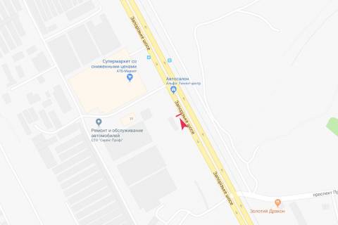 Билборд B в Днепр (Днепропетровск), 3x6  Запорізьке шосе, ж/м Тополя -1, СТО "DRIVE" схема