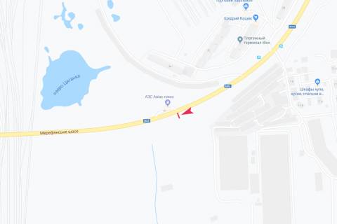 Билборд B в Харькове, 3х6  Мереф'янське шосе (навпроти будинку № 36), з центру схема
