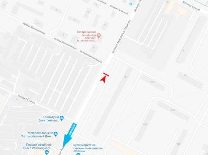 Билборд A в Харькове, 3х6  Академіка Павлова вул., 162 (2), з центру схема