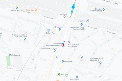 Билборд A в Харькове, 1,24х1,84  Петра Гриоренка пр-т, 31 (зупинка 29-й мікрорайон), в центр схема