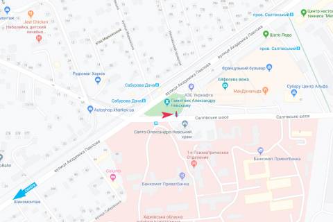 Білборд, Бігборд (Борд)  B у Харкові, 1,24х1,84  Салтівське шосе - Академіка Павлова, 44/51 (зупинка Сабурова дача), , з центру схема