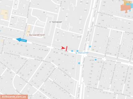 Билборд B в Запорожье Салтовское шоссе, 79, из центра схема