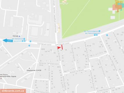 Билборд A в Запорожье Салтовское шоссе –  Гвардейцев Широнинцев ул., из центра схема