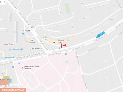 Билборд A в Запорожье Салтовское шоссе, 155/93, в центр схема