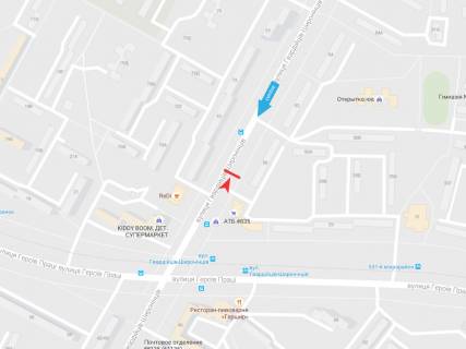 Билборд A в Днепр (Днепропетровск), 3х6  Гвардійців-Широнінців вул., 50, з центру схема