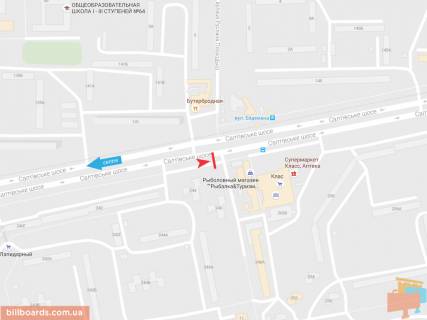Білборд, Бігборд (Борд)  A у Запоріжжі Салтовское шоссе,244, из центра схема