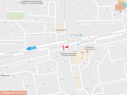 Билборд B в Запорожье Салтовское шоссе,244, в центр схема