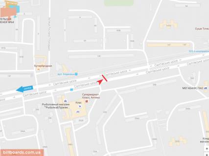 Билборд B в Запорожье Салтовское шоссе, 248 (р-н СМ Класс), из центра схема