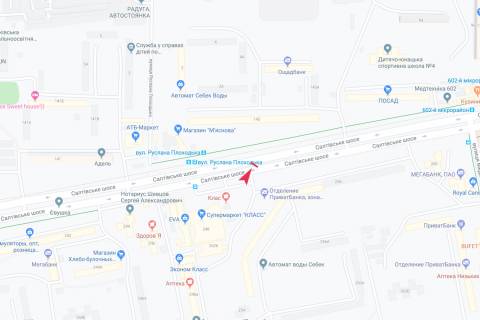 Билборд B в Харькове, 3х6  Салтівське шосе, 256 (р-н СМ Класс), з центру схема