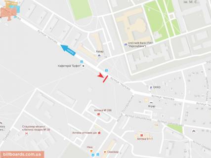 Призма A в Запорожье Леоніда Каденюка (Чкалова) ул. - Лесопарковая ул., из центра - 54585 схема