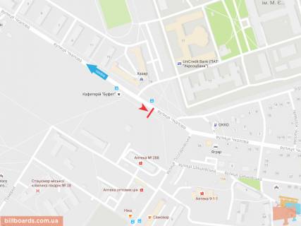 Призма A в Запорожье Леоніда Каденюка (Чкалова) ул. - Лесопарковая ул., из центра - 54586 схема
