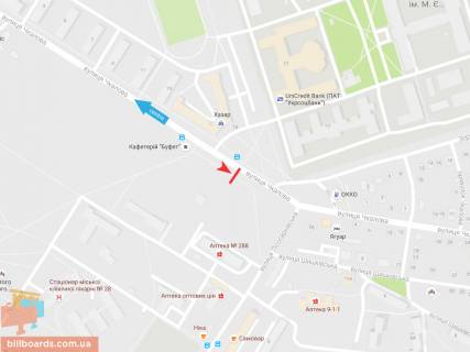 Призма A в Запорожье Леоніда Каденюка (Чкалова) ул. - Лесопарковая ул., из центра - 54584 схема