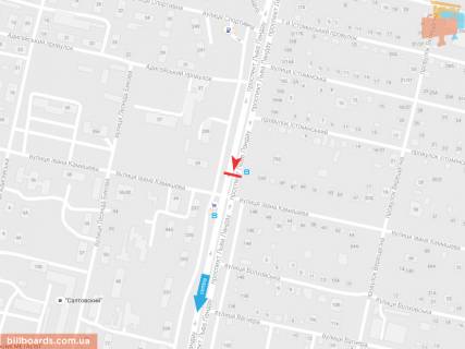 Билборд B в Запорожье Льва Ландау пр-т, 12 + Героев Сталинграда пр-т, из центра схема