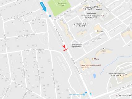 Билборд A в Харькове, 3х6  Клочківська вул., навпроти будинку 202, в центр схема
