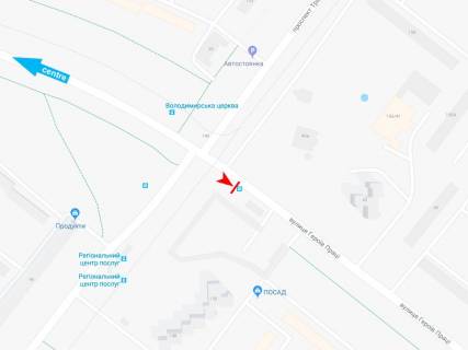 Билборд A в Харькове, 1,24х1,84  Нескорених вул. (колиш. Героїв Праці вул.). - Тракторобудівників пр-т, 152-Б (зупинка Володимирська церква), з центру схема