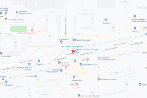 Билборд B в Харькове, 1,24х1,84  Салтівське шосе, 145 (зупинка Руслана Плоходька (Ейдемана)), в центр схема