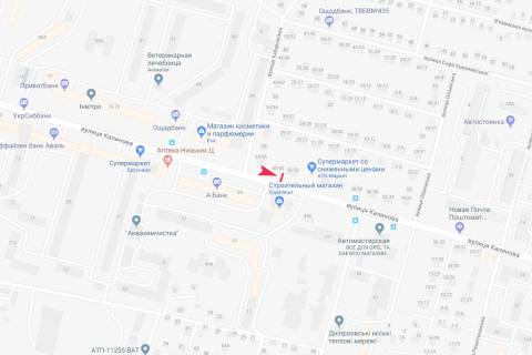 Білборд, Бігборд (Борд)  B у Дніпро (Дніпропетровськ), 3x6  Калинова ., 60 (Магазин "АТБ") схема