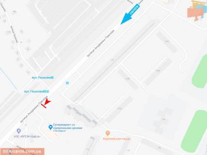 Билборд B в Запорожье Івана Сошенка (Академіка Павлова) ул., 130-Б, в центр (ост. Пешкова) схема