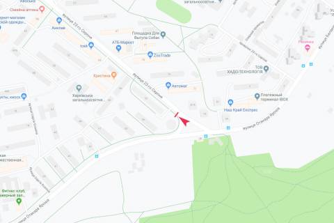 Билборд B в Харькове, 3х6  23 Серпня вул. - Отакара Яроша вул., 54, в центр схема