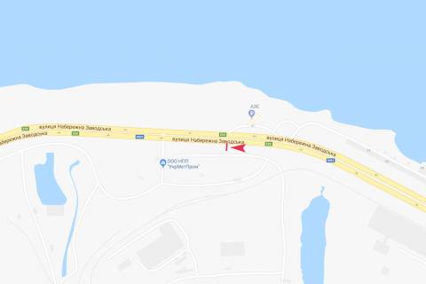 Билборд B в Днепр (Днепропетровск), 3x6  Набережна Заводська, Стан 550 схема