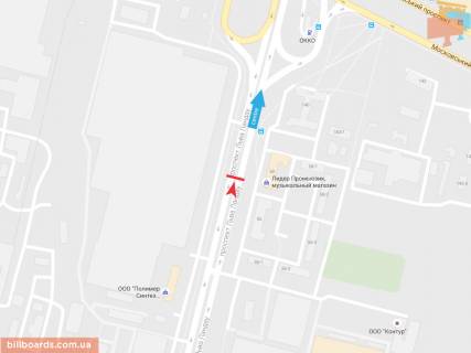 Билборд A в Запорожье Льва Ландау пр-т, 58, в центр схема