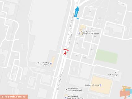 Білборд, Бігборд (Борд)  A у Запоріжжі Льва Ландау пр-т, 56, в центр схема