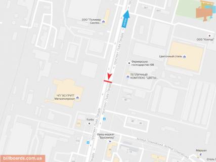 Билборд B в Запорожье Льва Ландау пр-т, 50, из центра схема