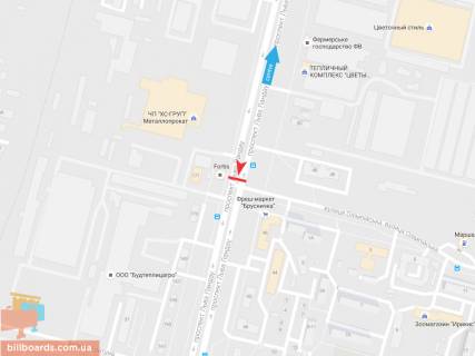 Призма B в Запорожье Льва Ландау пр-т + Олимпийская ул., из центра - 54674 схема