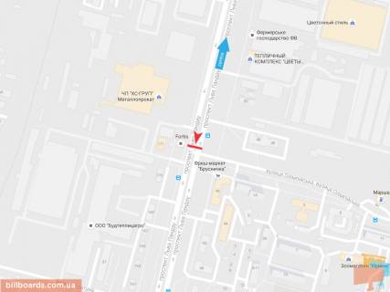 Призма B в Запорожье Льва Ландау пр-т + Олимпийская ул., из центра - 54673 схема