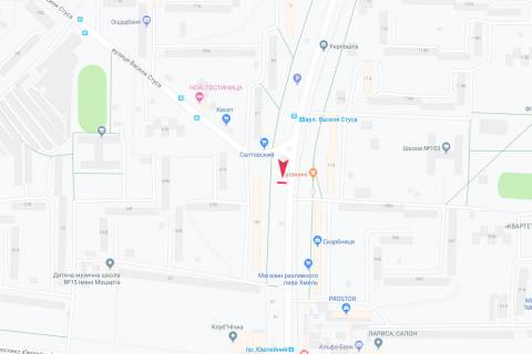 Билборд A в Харькове, 3х6  Тракторобудівників пр-т, 65 - Василя Стуса вул., в центр схема