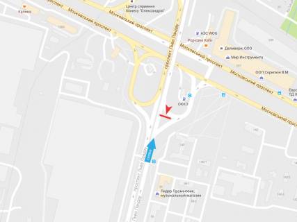 Билборд B в Днепр (Днепропетровск), 6х3  Льва Ландау пр-т + Героїв Харкова пр-т (2) схема