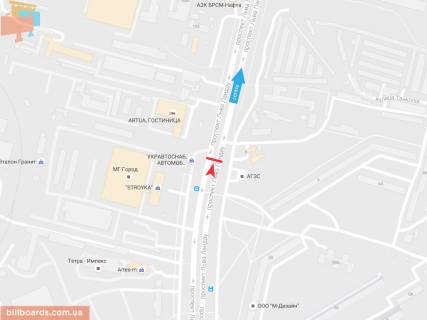 Призма A в Запорожье Льва Ландау пр-т + Танкопия ул., в центр - 54704 схема
