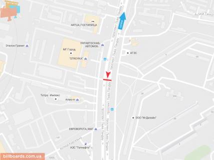Білборд, Бігборд (Борд)  B у Запоріжжі Льва Ландау пр-т, 149, из центра схема