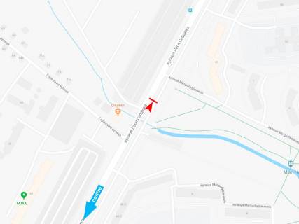 Билборд A в Днепр (Днепропетровск), 3х6  Леся Сердюка вул., 50, з центру (вул. Метробудівників) схема