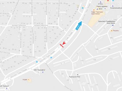Билборд B в Днепр (Днепропетровск), 3х6  Льва Ландау пр-т, 67, з центру схема
