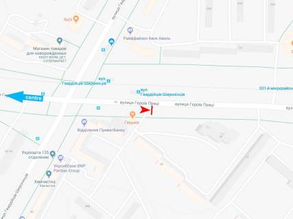 Билборд A в Днепр (Днепропетровск), 3х6  Героїв Праці вул., 48, з центру (Гершир) схема
