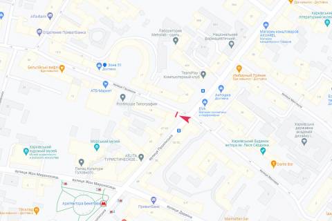 Ситилайт B в Харькове, 1,24х1,84  Гіршмана вул. - Григорія Сковороди (Пушкінська) вул., 47/49 схема