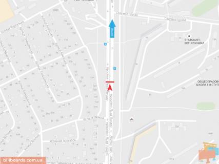 Билборд A в Запорожье Льва Ландау пр-т, 123, в центр схема