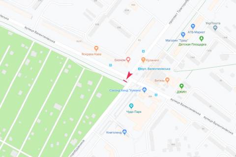 Білборд, Бігборд (Борд)  A у Харкові, 3х6  Тракторобудівників пр-т - Валентинівська вул., в центр схема