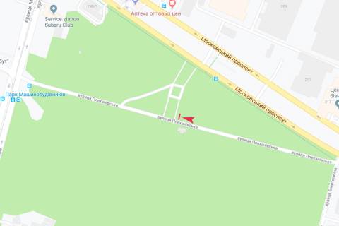 Билборд A в Харькове, 3х6  Георгія Тарасенка (Плеханівська) вул. (навпроти будинку № 128) (парк Машинобудівників), в центр схема