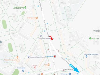 Билборд A в Харькове, 3х6  Людвіга Свободи пр-т, 36, з центру схема