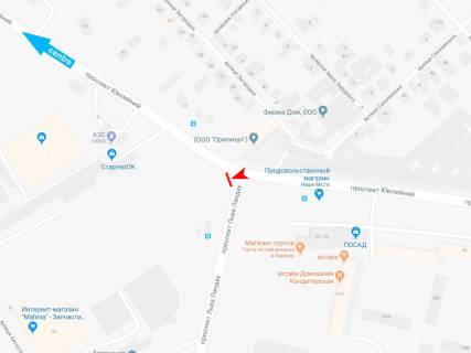 Призма B в Харькове, 3х6  просп. Ювілейний (П'ятдесятиріччя ВЛКСМ ) - просп. Льва Ландау (50-річчя СРСР) в центр - 471990 схема