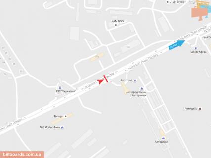 Билборд A в Запорожье Льва Ландау пр-т, 29-а, в центр схема