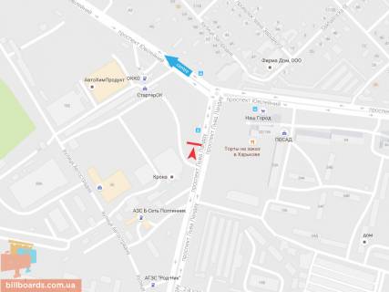 Билборд B в Запорожье Льва Ландау пр-т + Юбилейный пр-т схема