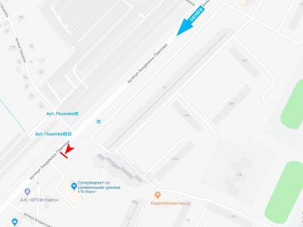 Билборд B в Днепр (Днепропетровск), 3х6  Академіка Павлова вул., 130-Б, в центр (зуп. Пєшкова) схема