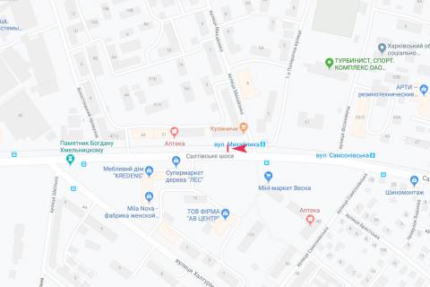 Білборд, Бігборд (Борд)  A у Харкові, 1,24х1,84  Салтівське шосе, 57 (1) (зупинка Михайлика (раніше Височиненка)), з центру схема