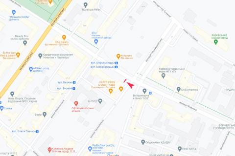 Ситилайт B в Харькове, 1,24х1,84  Весніна вул. - Мироносицька вул., 94 схема